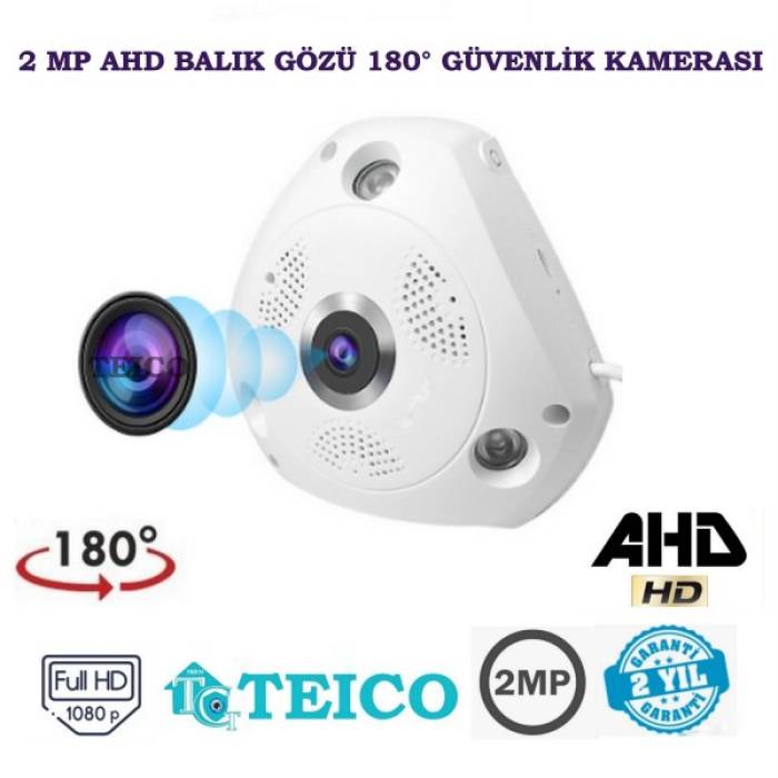 2 Mp 1080p 180 ° Balık Gözü Ahd Güvenlik Kamerası Teico-1122