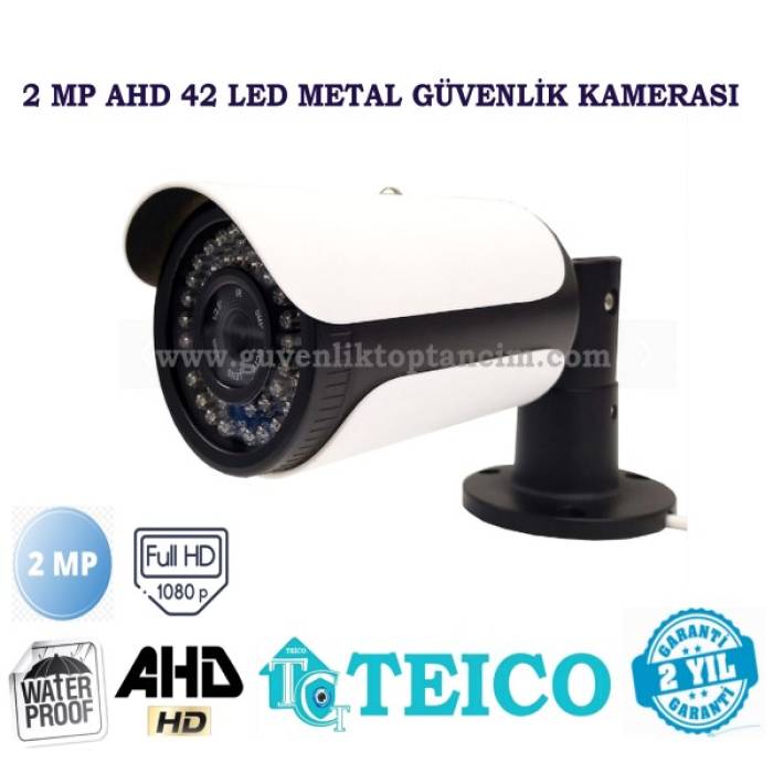 2 Mp 42 Led 1080p Ahd Bullet Metal Kasa Güvenlik Kamerası Teico-1142