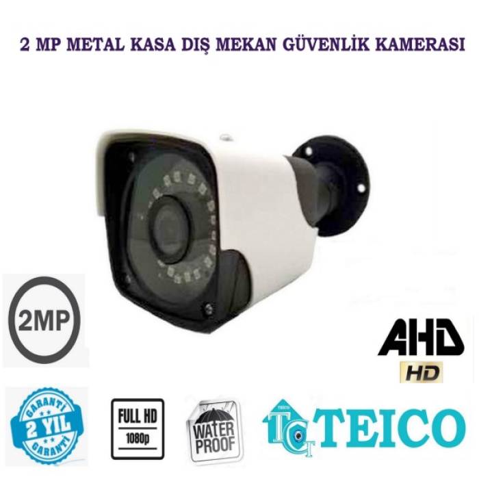 2 Mp 1080p Ahd Bullet Metal Kasa Güvenlik Kamerası Teico-1218