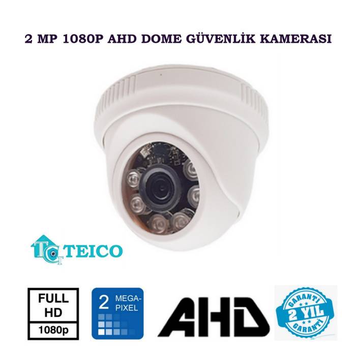 2 Mp 6 Atom Led Ahd Dome Güvenlik Kamerası 1080p Teico-1260