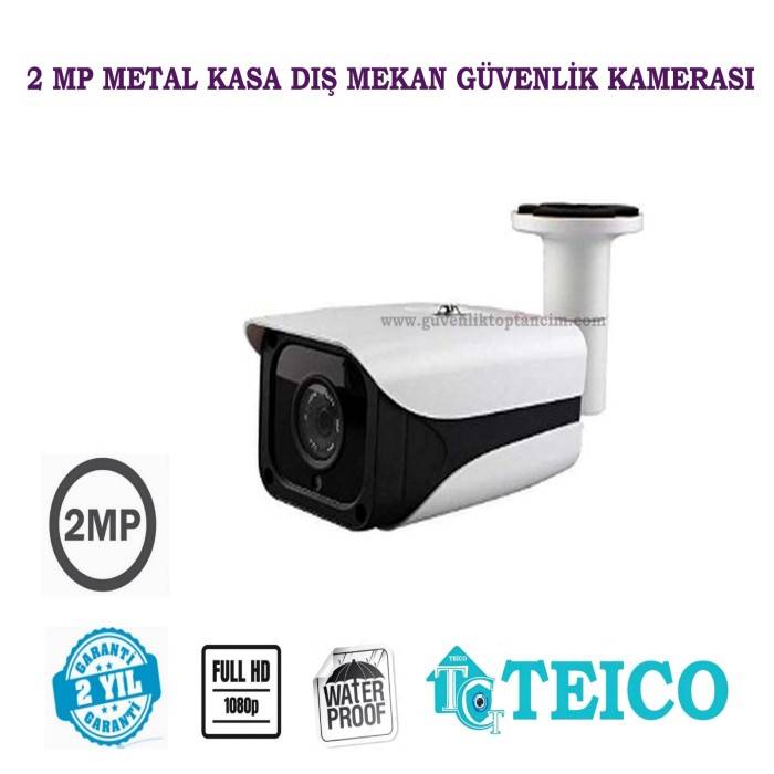 2 MP Ahd Bullet Güvenlik Kamerası Mini Metal Kasa 4 Array Led Teico-1204