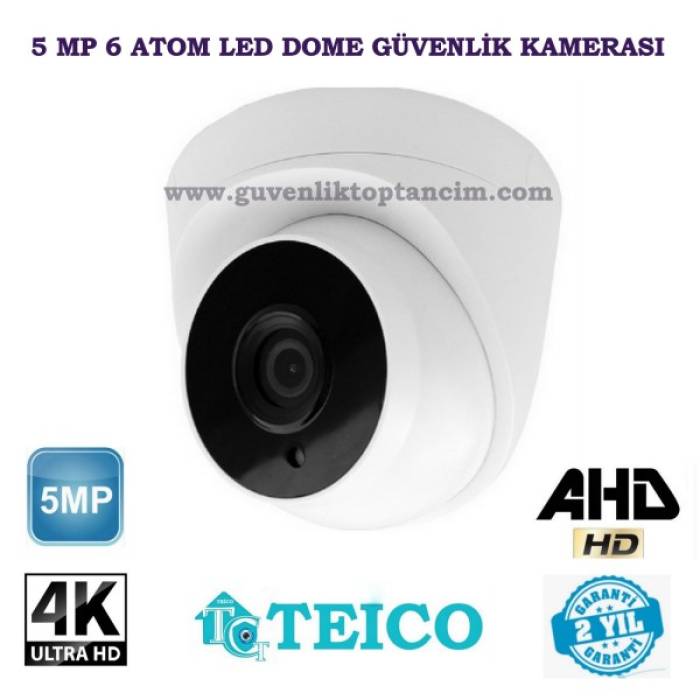 5 Mp 6 Atom Led Ahd Dome Ultra Hd Güvenlik Kamerası Teico-1506