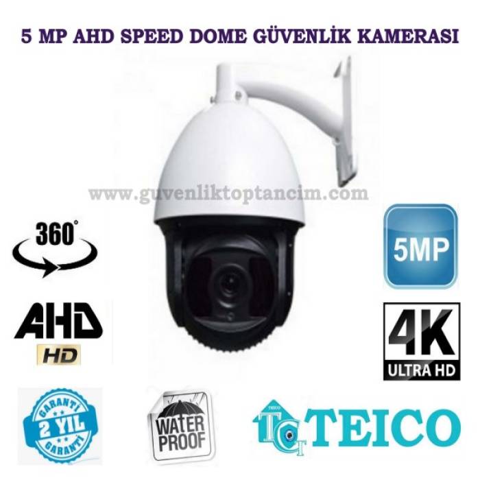 5 Mp AHD Speed Dome 360 Derece PTZ Güvenlik Kamerası Teico-1650