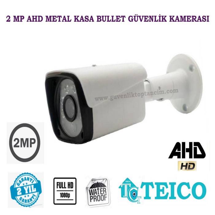 Ahd Bullet Metal Kasa 2 Mp Güvenlik Kamerası 6 Atom Led 1080p Teico-1026