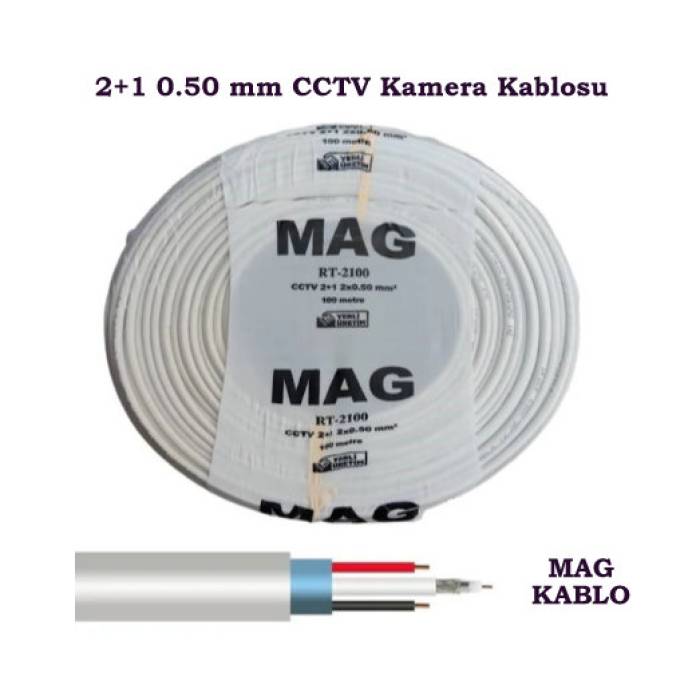 2+1 0.50 Mag 100 Metre CCTV Kamera Kablosu Teico-2105