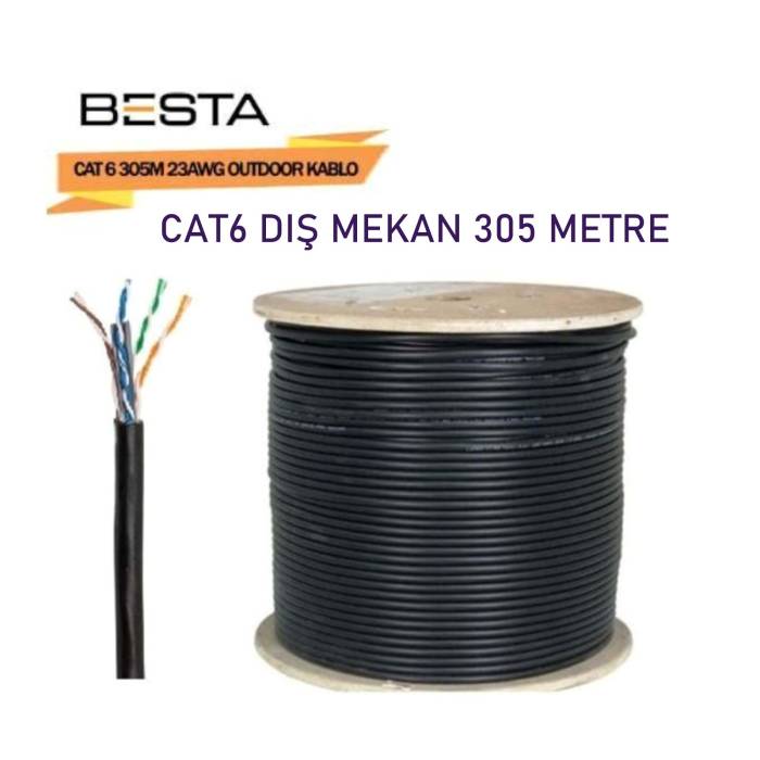 Cat 6 305 Mt. 23 AWG Dış Ortam Ip Kamera Kablosu Teico-5705