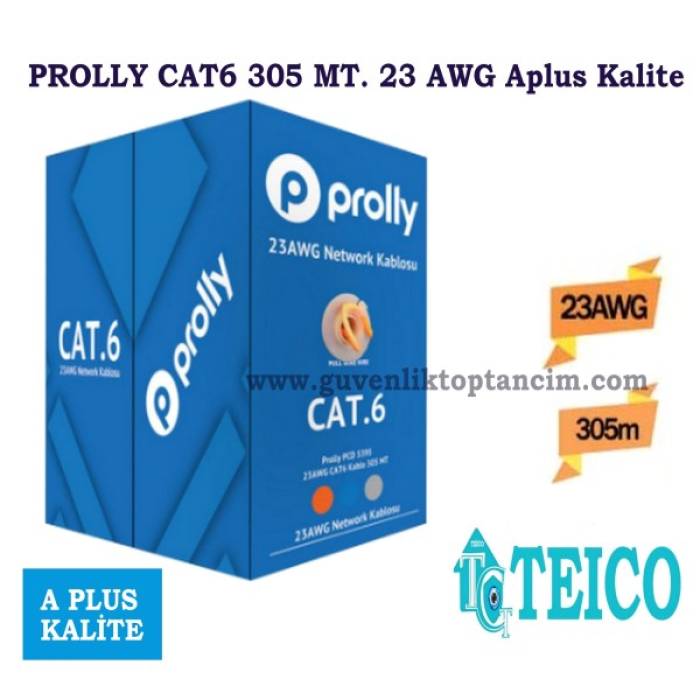 Prolly Cat6 305 Mt. 23 AWG APLUS Kalite Ip Kamera Kablosu Teico-5035