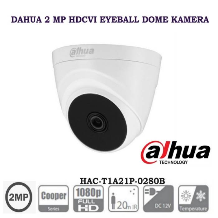 Dahua 2 MP HDCVI IR Eyeball Dome Kamera HAC-T1A21P-0280B-DIP