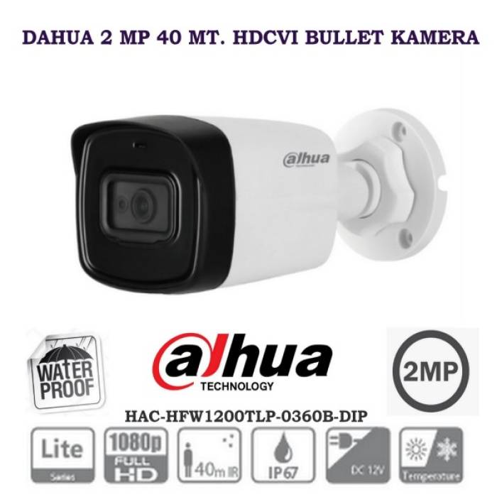 Dahua 2 MP HDCVI IR Bullet Kamera HAC-HFW1200TL-0360B-DIP