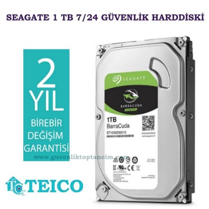 1 TB Seagate 7/24 Güvenlik Hard Diski 2 Yıl Birebir Değişim Garantili