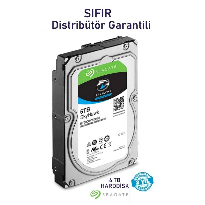 SEAGATE 6 TB HARDDİSK 3.5 256M SKYH ST6000VX009 Sıfır Distribütör Garantili