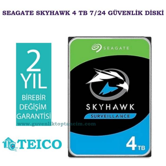 4 TB Seagate Skyhawk 7/24 Güvenlik Hard Diski 2 Yıl Birebir Değişim Garantili