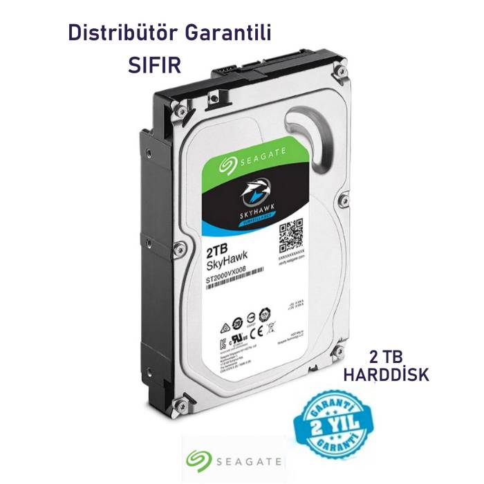 SEAGATE 2 TB HARDDİSK 3.5 INC 256M SKYH ST2000VX017 Sıfır Distribütör Garantili