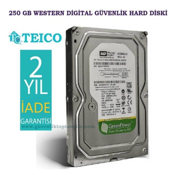 WD 250 GB 7/24 Güvenlik Hard Diski 2 Yıl İade Garantili HDD