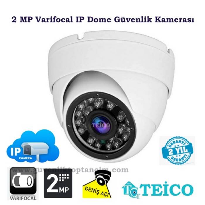 2 MP IP 2.8 -12 mm Varifocal Dome Güvenlik Kamerası Teico-3228