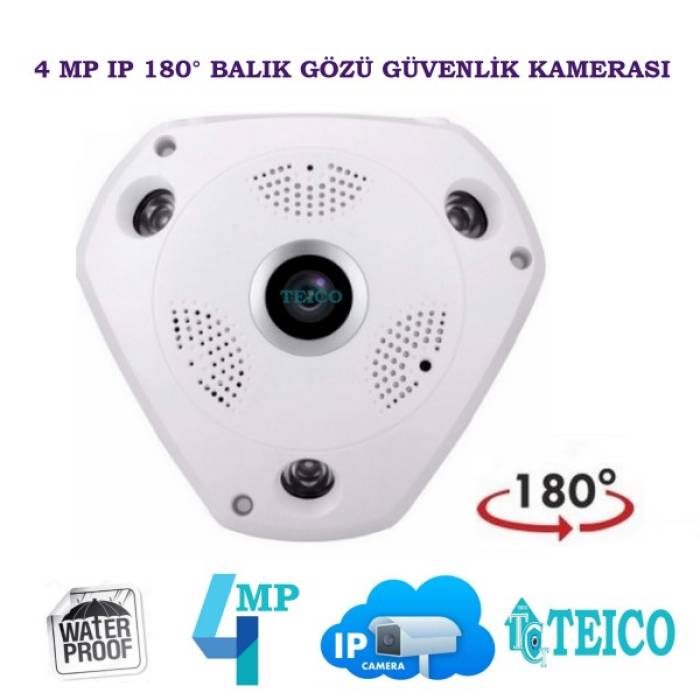 4 Mp 180 ° Balık Gözü IP Güvenlik Kamerası Teico-3184