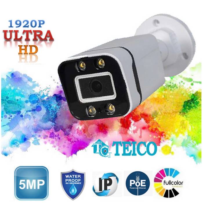 5 MP Ip Plastik Kasa Warm Led Bullet Güvenlik Kamerası Teico-3065