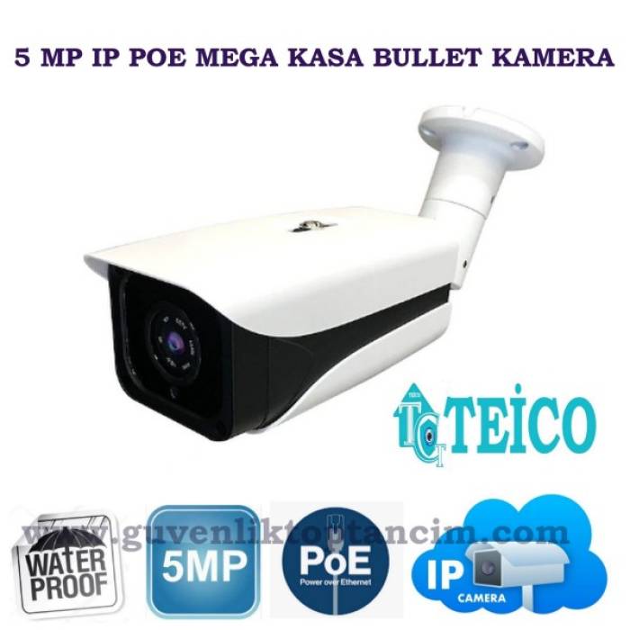 5 MP Ip Metal Mega Kasa Bullet Güvenlik Kamerası Teico-3504