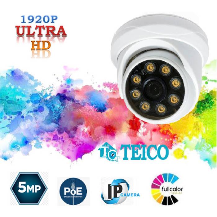 5 MP IP PoE Warm Led Dome Güvenlik Kamerası Teico-3850