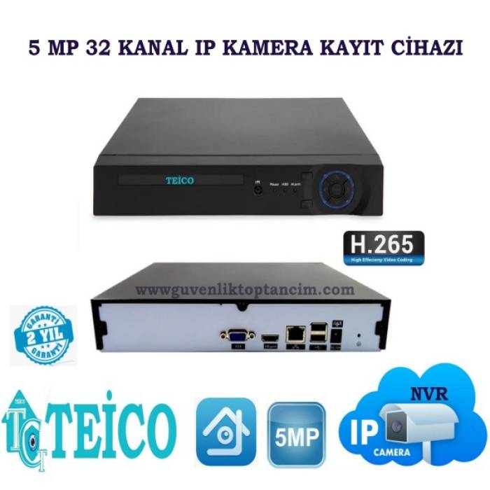 5 MP 32 Kanal IP Kamera Kayıt Cihazı  NVR Teico-9532