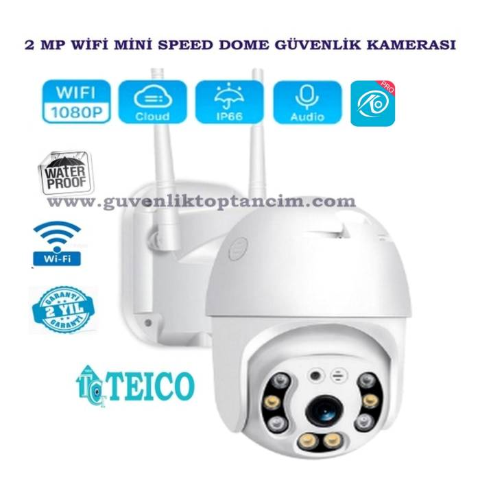 2 MP Mini Speed Dome Dış Ortam Wifi Warm Led O-KAM PRO Güvenlik Kamerası Teico-4012