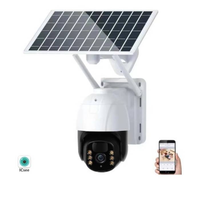 3 MP Solar Güneş Enerjili Mini Speed Dome Sim Kartlı PTZ Dış Ortam Güvenlik Kamerası Teico-4300