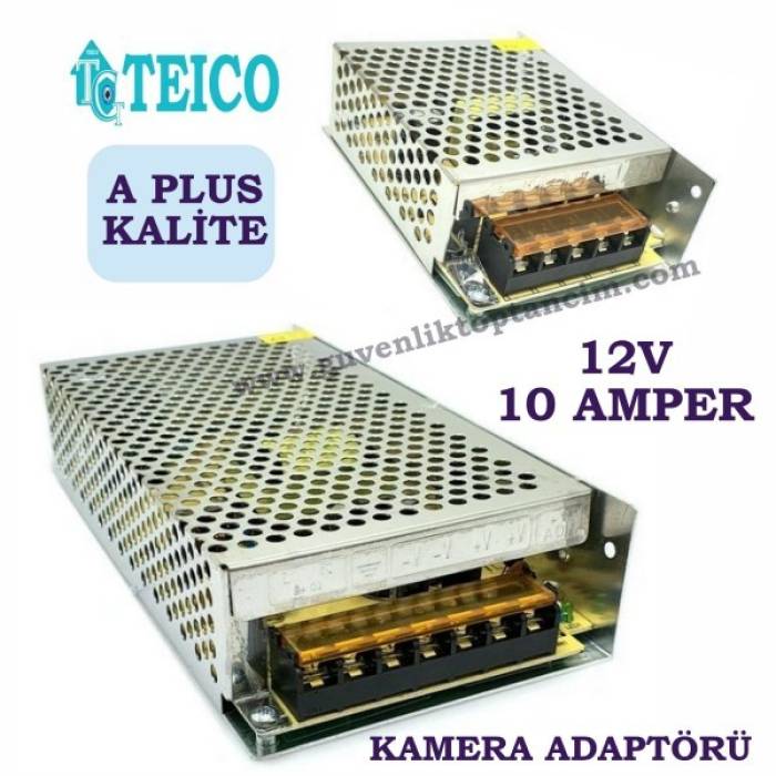 12V 10 Amper A Plus Kalite Metal Kamera Adaptörü Teico-5210A