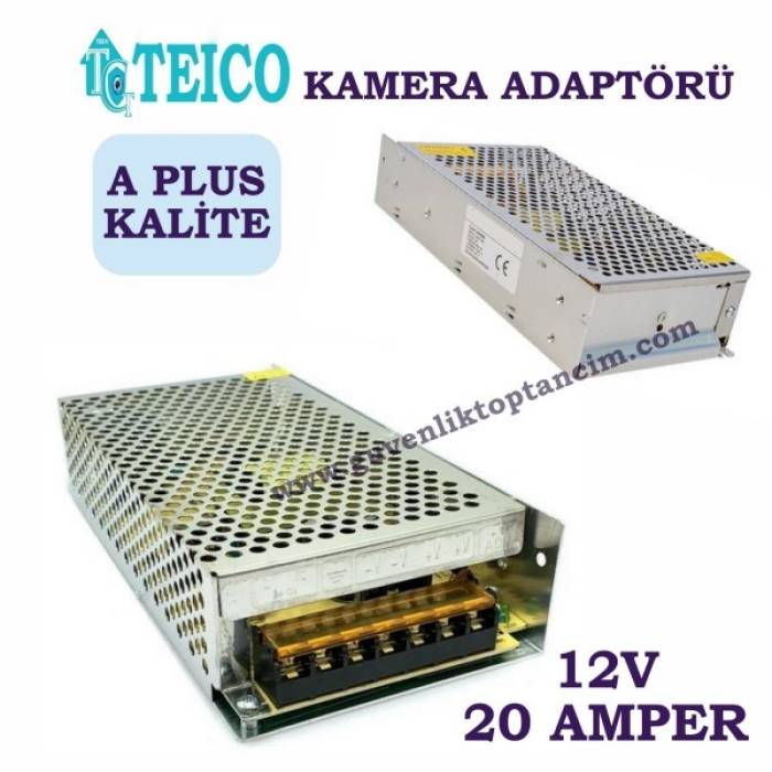 12V 20 Amper A Plus Kalite Metal Kamera Adaptörü Teico-5220A