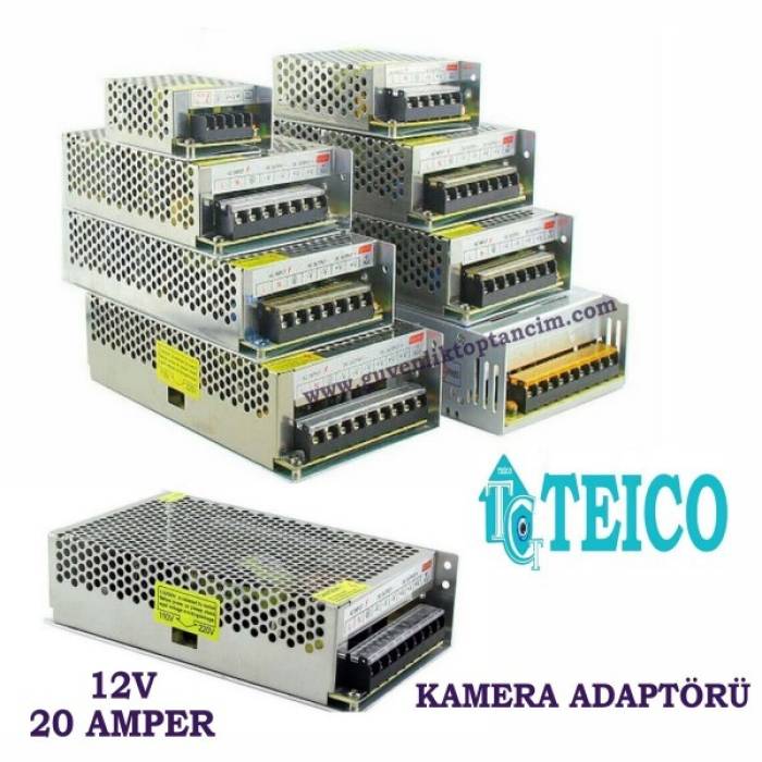 12V 20 Amper Metal Kamera Adaptörü Teico-5220