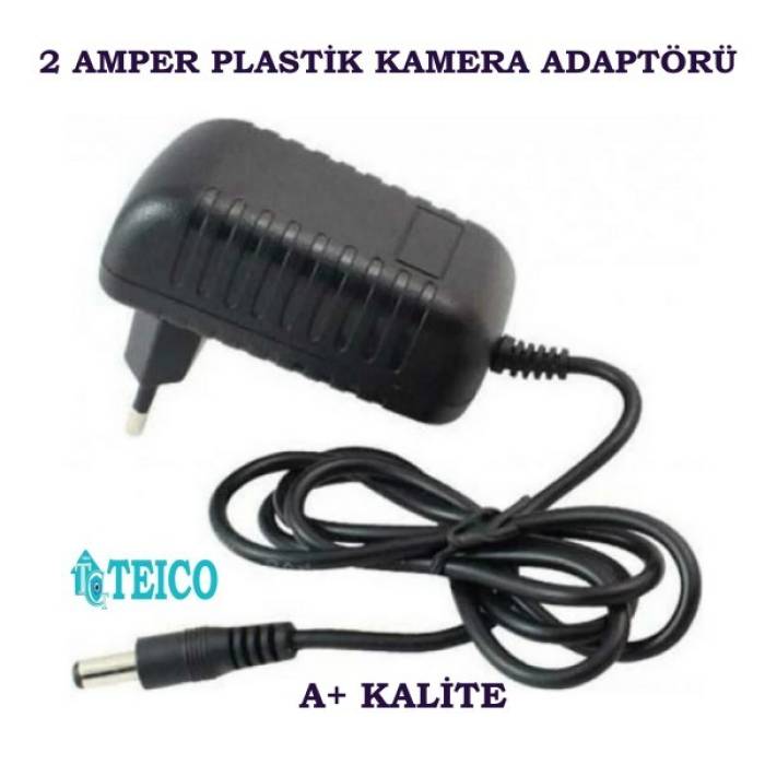 12V 2 Amper Plastik Switch Kamera Adaptörü Teico-5102