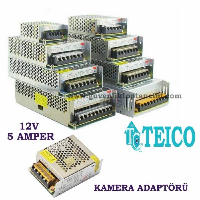 12V 5 Amper Metal Kamera Adaptörü Teico-5205