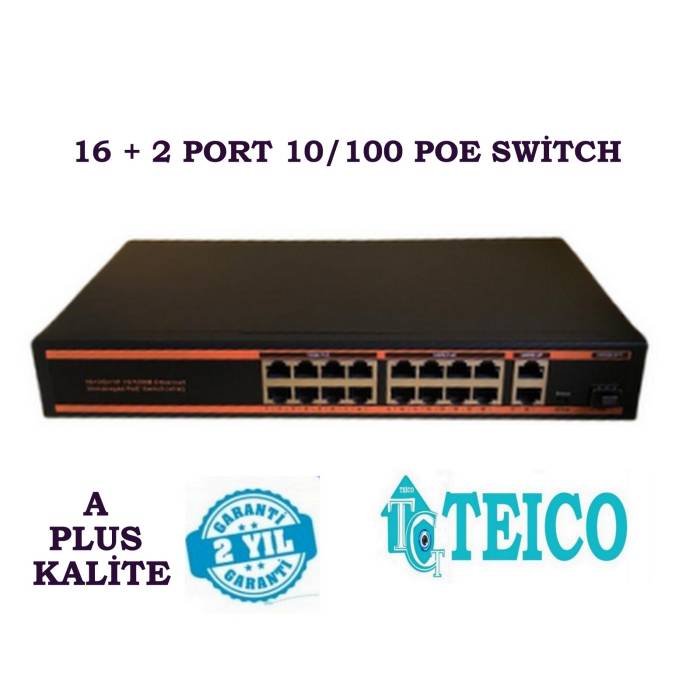 16 Port Poe Switch 10/100 16+2 Teico-5116