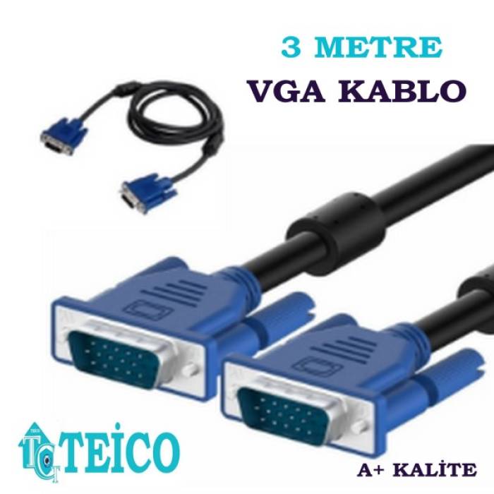 VGA Kablo 3 Metre A+ Kalite Teico-5303