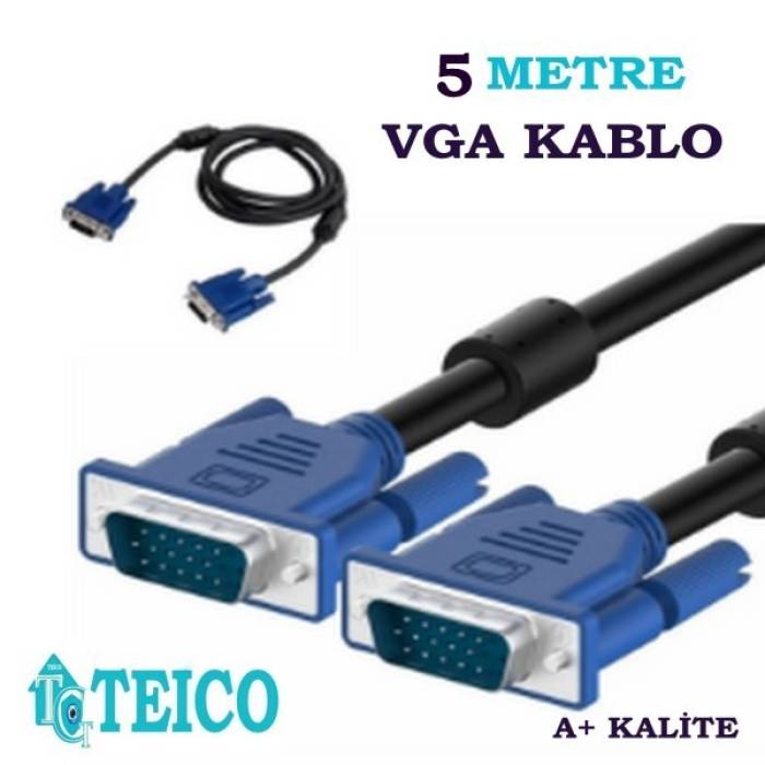 VGA Kablo 5 Metre A+ Kalite Teico-5905