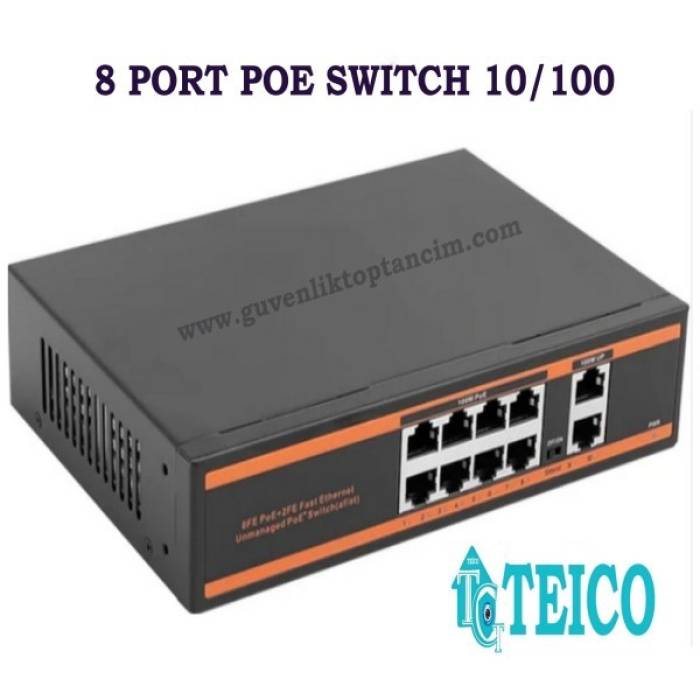 8 Port Poe Switch 10/100 8+2 Teico-5108