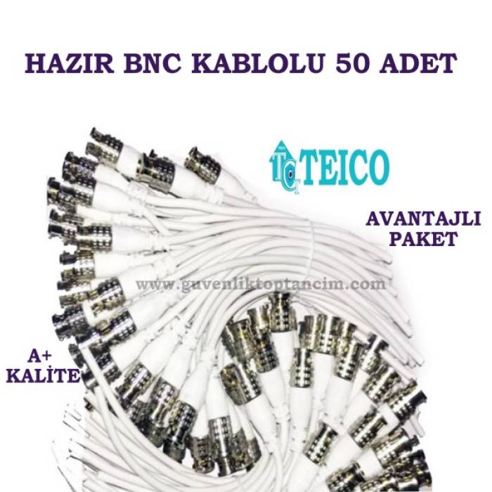 Hazır Kablolu BNC Konnektör 50 Adet Avantajlı Paket A+ Kalite Teico-5450