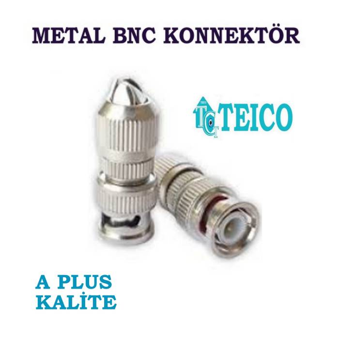 BNC Konnektör Metal A Plus Kalite  Gümüş Tek Paketli  Teico-5020