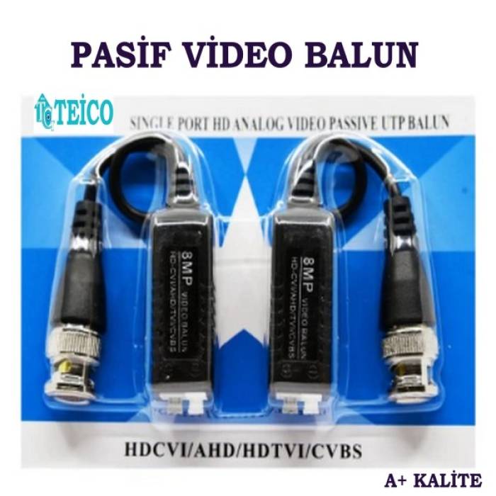 Video Pasif Balun UTP BNC Konnektör Cat5/5e/6 Video Balun Pasif Teico-5012