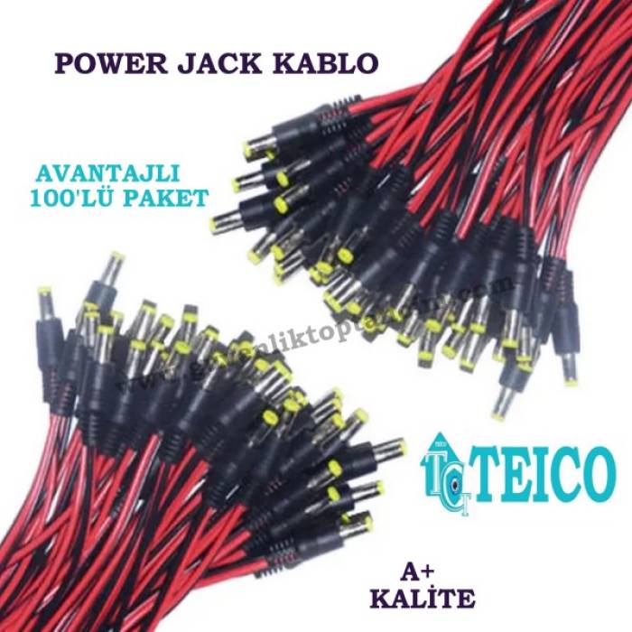 Power Jack Kablo 100 Adet Avantajlı Paket Teico-50100