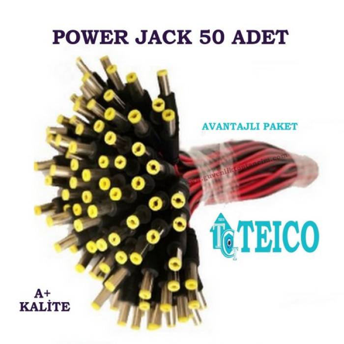 Power Jack Kablo 50 Adet Avantajlı Paket Teico-5050