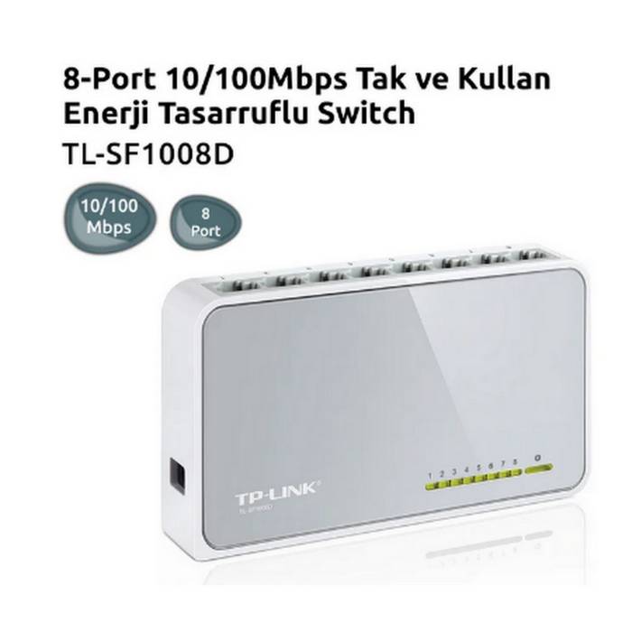 TP-LINK Tl-Sf1008D 8 Port 10/100 Masaüstü Swıtch