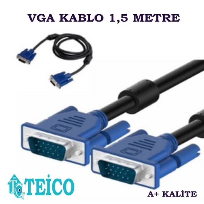 VGA Kablo 1,5 Metre A+ Kalite Teico-5015