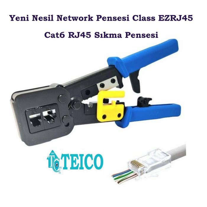 Yeni Nesil Network Pensesi Class EZRJ45 Cat6 RJ45 Sıkma Pensesi Teico-5145