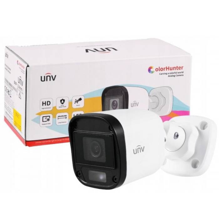 Uniview UAC-B112-AF28-W 2mp 2.8mm Sabit Lens Dahili Sesli FullColor 4in1 IR Bullet AHD Kamera